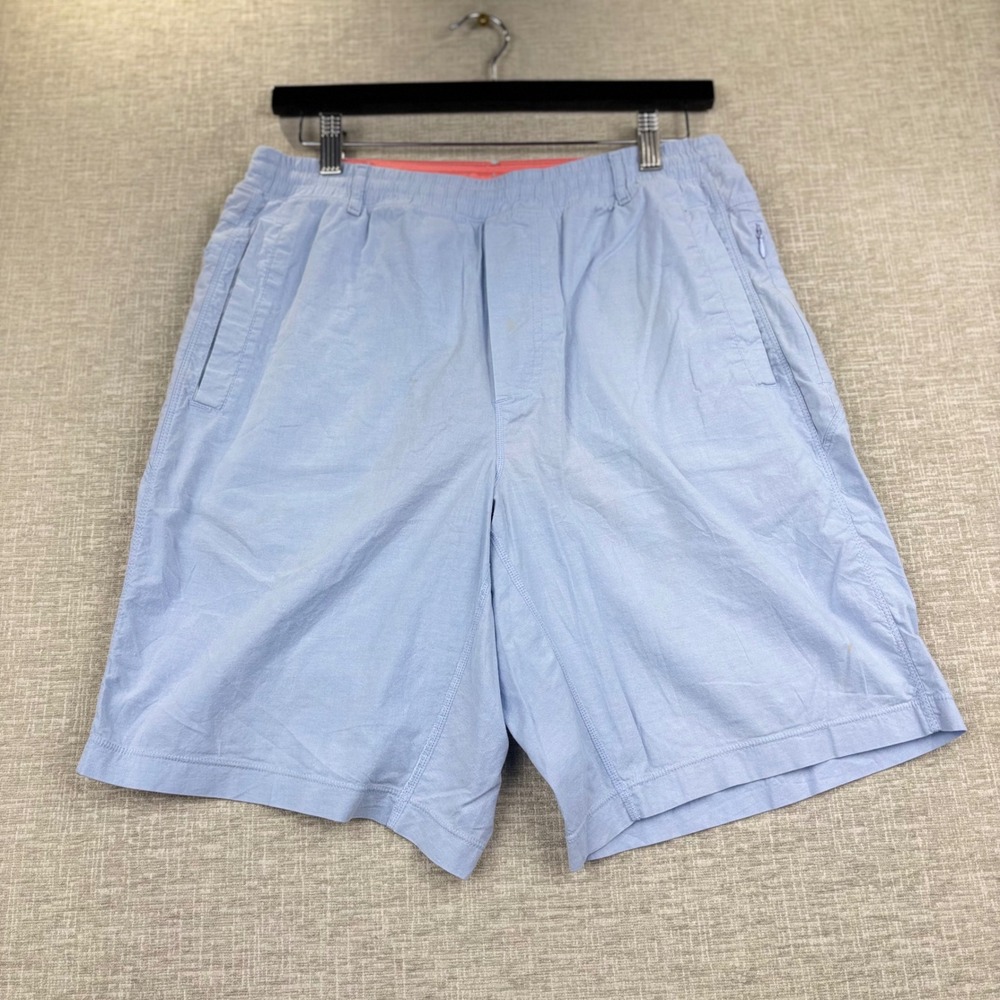 Birddogs Men L Long Blue Lined Athletic Gym Shorts Zipper Pocket CK-190